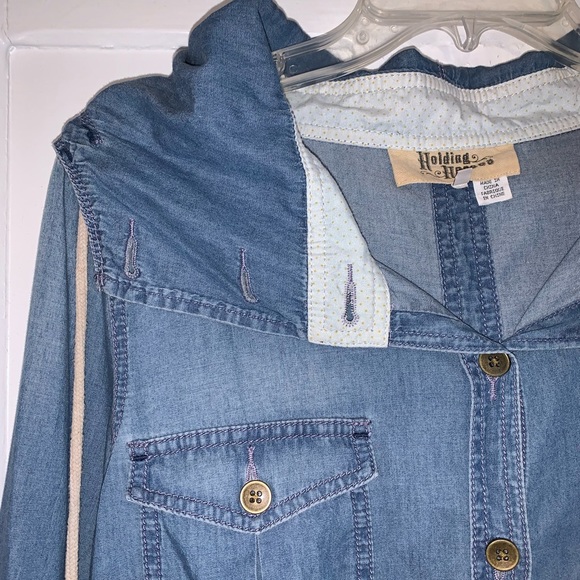 Anthropologie Hooded Chambray Jacket/Button Down - Picture 6 of 16